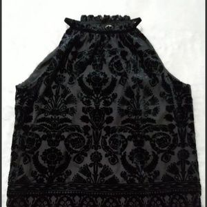 Max Studio Blouse Black Velvet NWT $98 SMALL